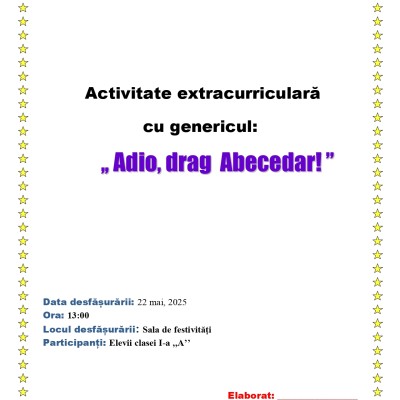 Adio, drag Abecedar! [fișier .DOC]