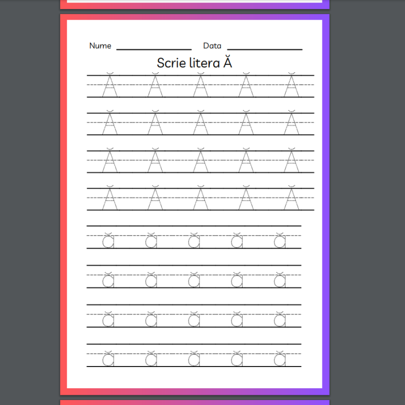 Caiet de lucru pentru preșcolari - Alfabetul 126 pagini