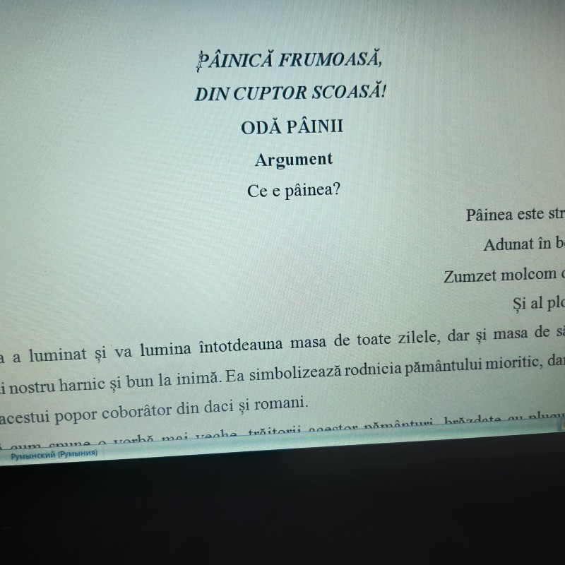 ACTIVITATE EXTRACURRICULARĂ „DRUMUL PÂINII. PÂINICĂ FRUMOASĂ, DIN CUPTOR SCOASĂ!” Învățământ preșcolar, primar și gimnazial [fișier .DOCX]