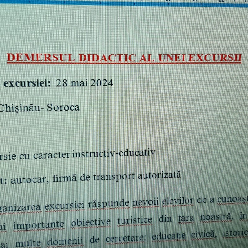 ATELIER INSTRUCTIV-METODIC „IMPACTUL FORMATIV AL EXCURSIILOR DIDACTICE” [fișiere .DOCX + .PPT + .MP4]