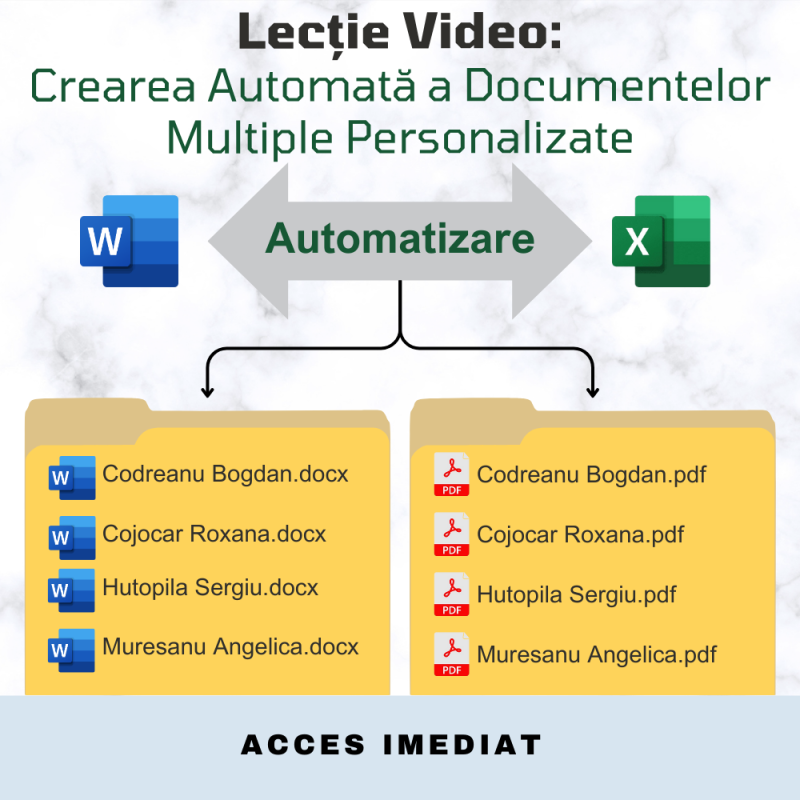 Lecție Video: Crearea Automată a Documentelor Multiple Personalizate