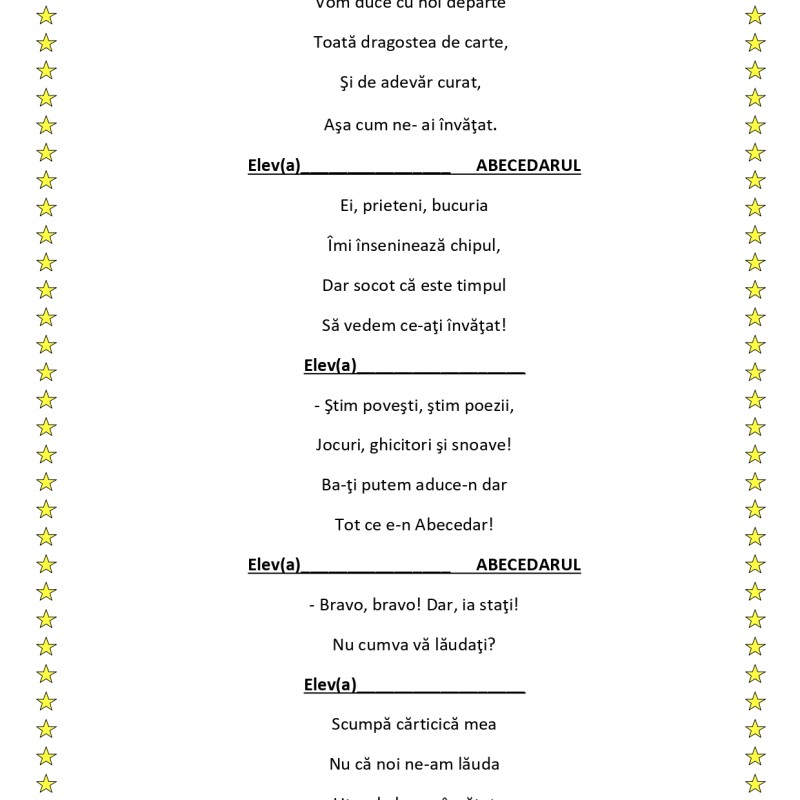 Adio, drag Abecedar! [fișier .DOC]