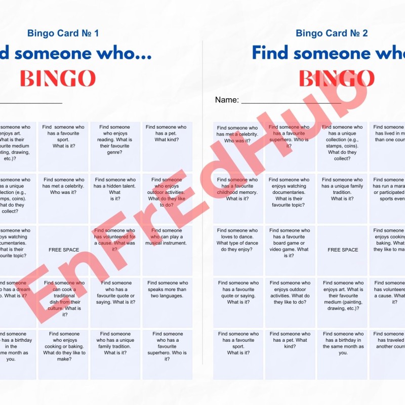 BINGO - Find someone who...