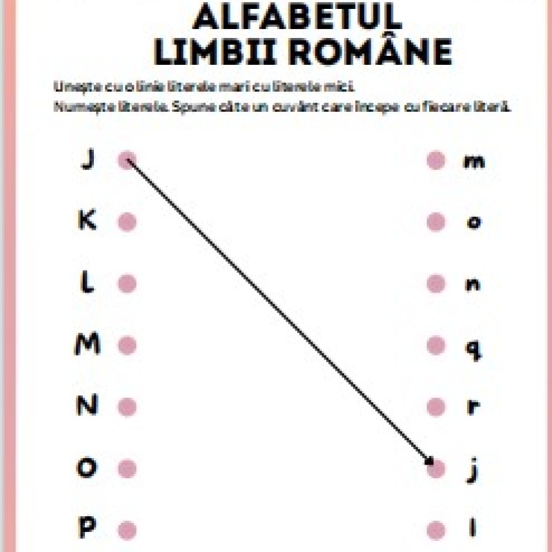 Alfabetul limbii române fișă de lucru / fișă de evaluare [fișier .PDF]