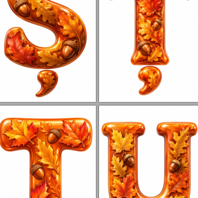 Alfabetul românesc de toamnă fișe A4 [fișier .PDF]