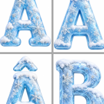 Alfabetul românesc de iarnă fișe A4 [fișier .PDF]