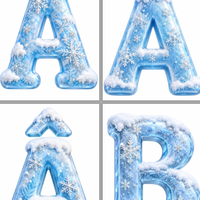 Alfabetul românesc de iarnă fișe A4 [fișier .PDF]