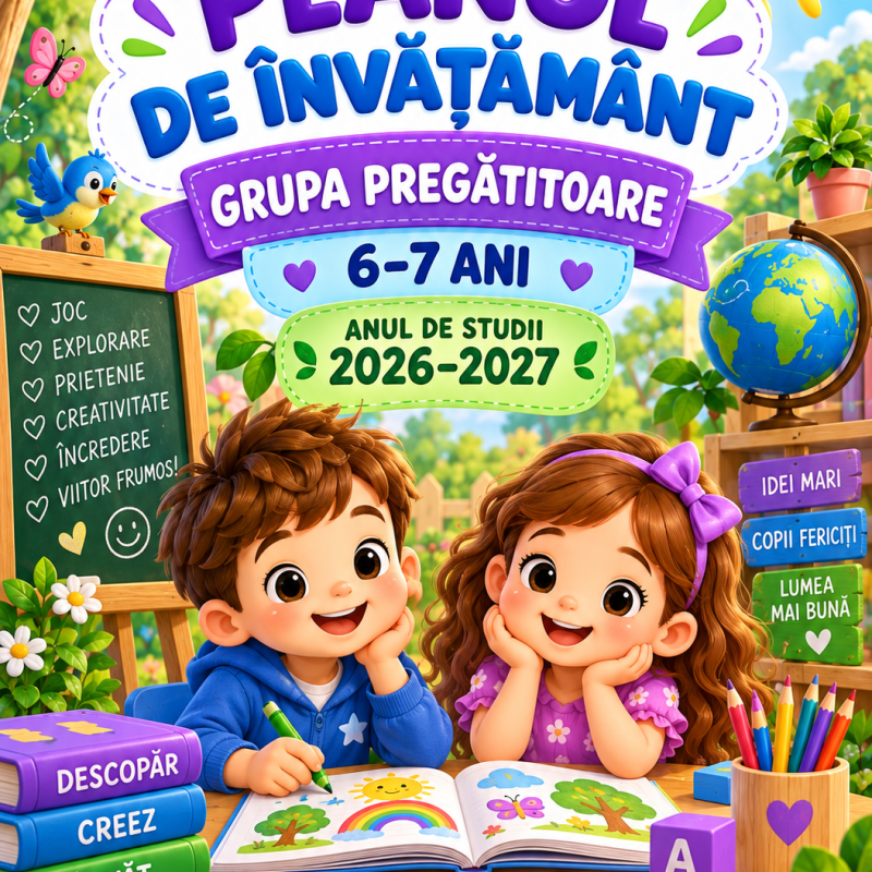 Plan de învățământ pentru grupa pregătitoare (6-7 ani) [fișier .DOCX]