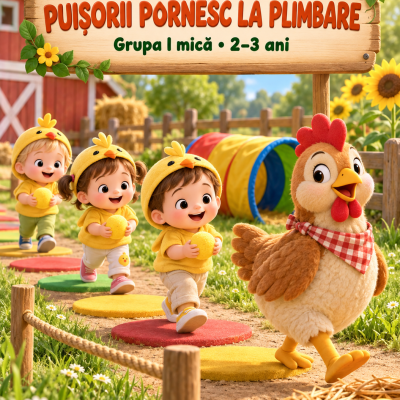 Proiect didactic la Educația fizică pentru 2–3 ani – „Puișorii pornesc la plimbare” [fișier .DOCX]