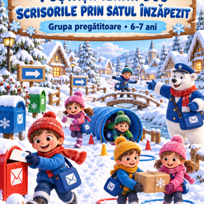 Proiect didactic la Educația fizică pentru 6–7 ani – „Poștașii Iernii duc scrisorile prin satul înzăpezit” [fișier .DOCX]