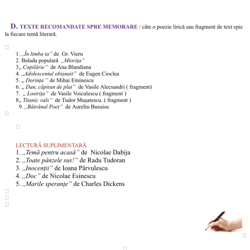 Proiectare didactică de lungă durată la limba și literatura română, clasa a IX-a (2024) [fișier .DOCX]