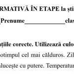 Evaluare formativă în etape la științe clasa 2 Modulul 1 ,,Vara"