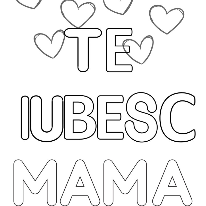 Carte de colorat PDF- 8 Martie, Ziua Mamei [Fișier .PDF]