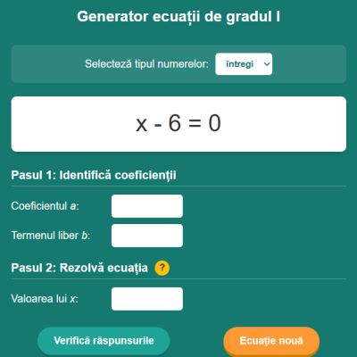 Generator ecuatii de gradul I [fișier .html]