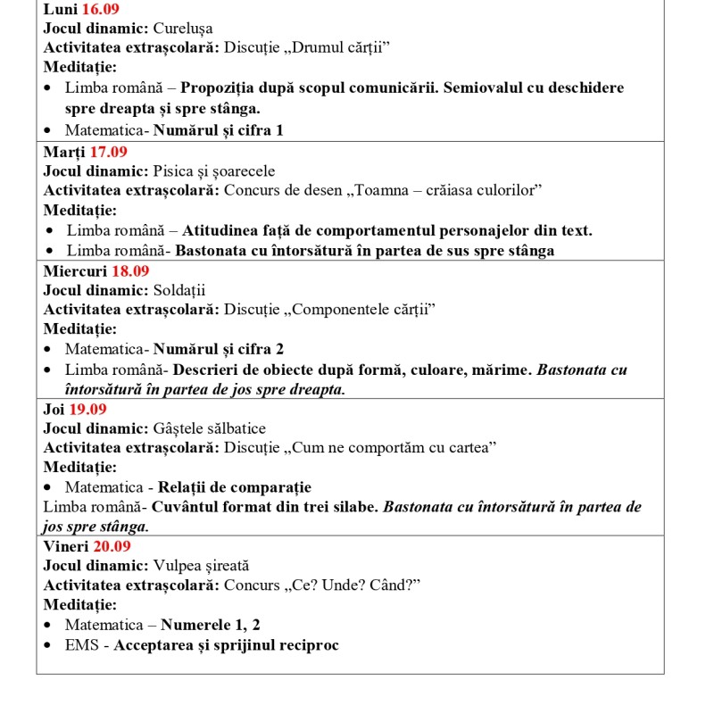 Proiectare didactică  de lungă durată la  grupa cu program  prelungit, cl. 1, sem.1 , sem.2 [fișiere .PDF]