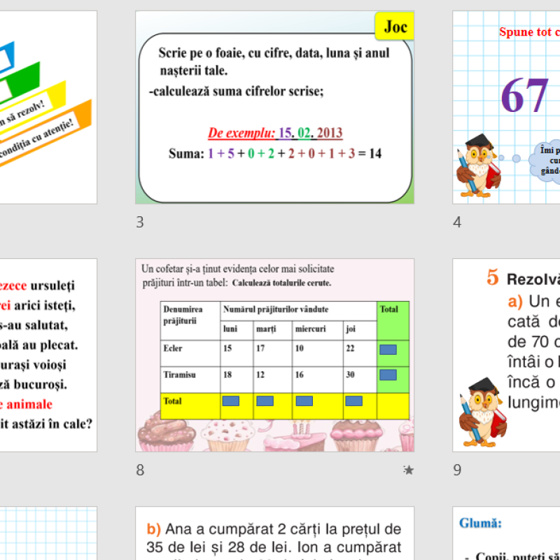 Clasa a 2-a: Lecție de sinteză. Adunarea și scăderea în concentrul 0-100, cu trecere peste ordin (PPT)