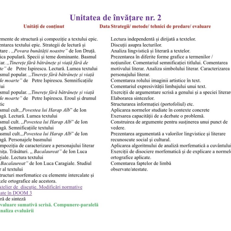 Proiectare didactică de lungă durată la limba și literatura română, clasa a X-a  Profil Real  (2024) [fișier .DOCX]