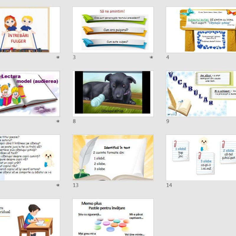 Clasa 2 - Tainele Comunicării: Cățelușul Șchiop (PPTX)