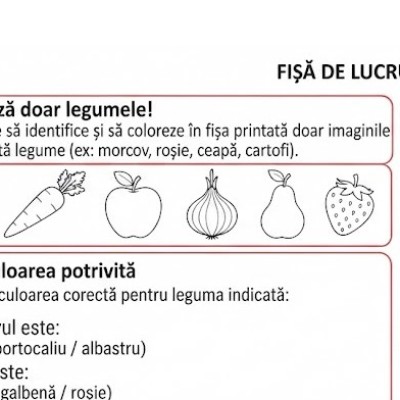 Fișe de lucru Legumele [fișiere .PNG, .JPG, .PDF]