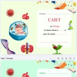 Copertă de caiet la Biologie (pentru fată și băiat)  [fișier .PDF]