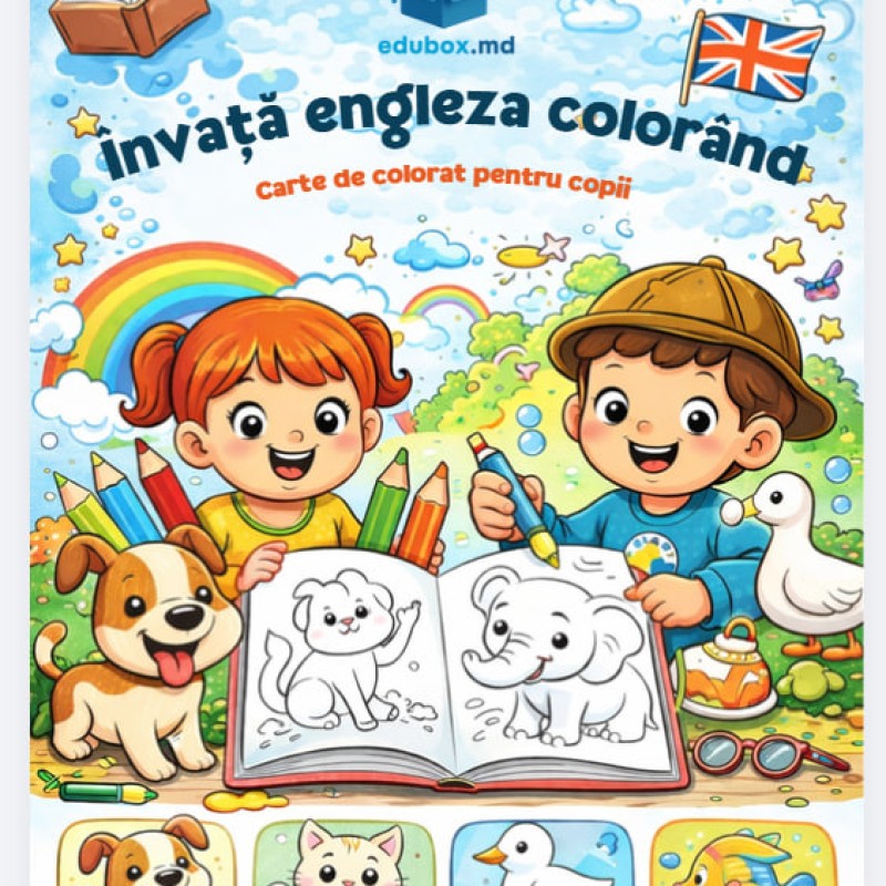 Învață engleza colorând – Carte educațională pentru copii [Fișier .PDF]