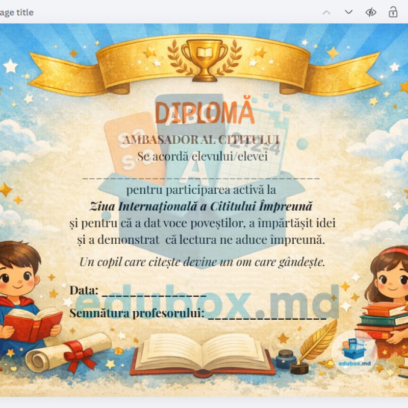 Ziua Internațională a Cititului Împreună – Kit Printabil pentru Clase Primare [Fișier .PDF]