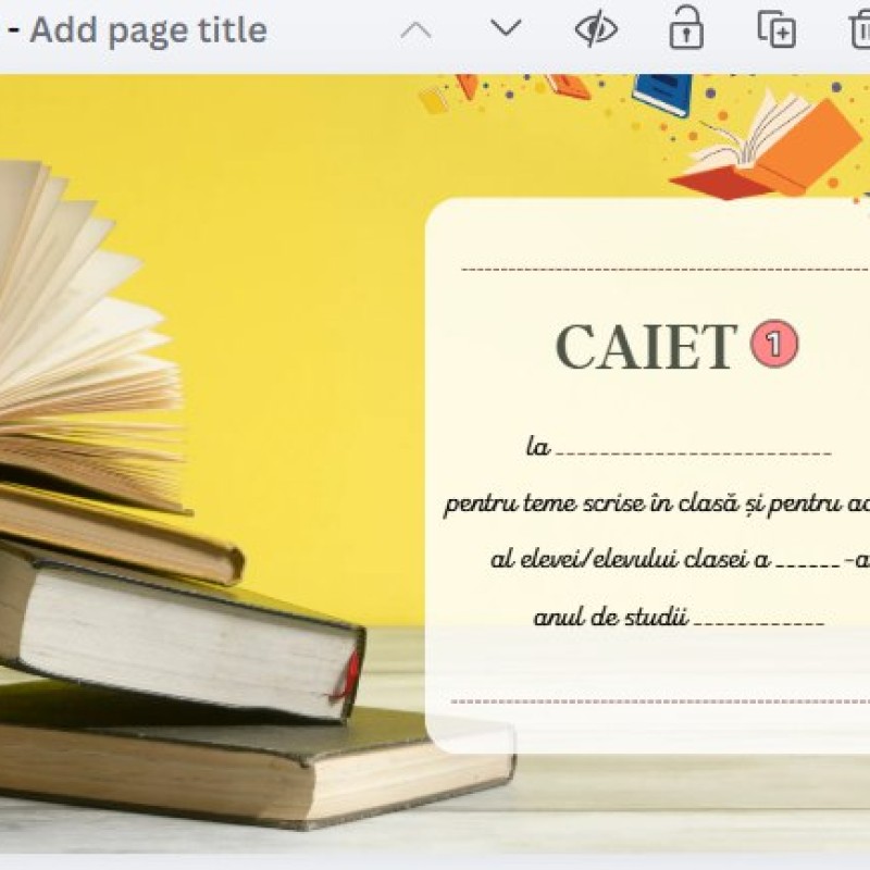 Copertă de caiet pentru elevi (nr 1 și 2)  [fișiere .PPTX .DOCX]