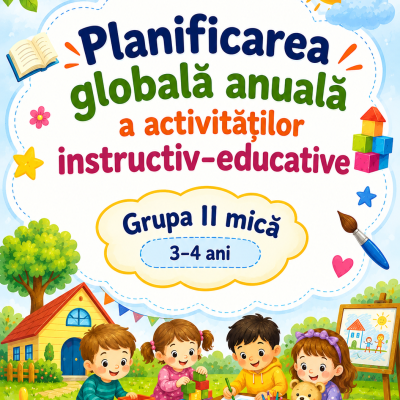 Planificarea globală anuală a activităților instructiv-educative – Grupa a II-a mică (3–4 ani), 2026–2027 [fișier .DOCX]