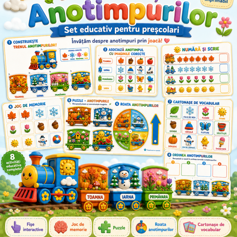 „Trenulețul Anotimpurilor” – set educativ interactiv pentru preșcolari [fișier .PDF]