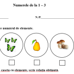 Fisa, matematica, cl.1. Numerele de la 1-3 [fișier .DOCX]