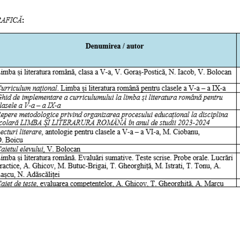 Proiect de lungă durată, limba și literatura română, clasa a V-a [fișier .DOCX]