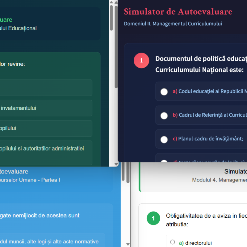 Simulator Testare director / director adjunct institiuții de învățământ general, ciclul I și II [fișier .pdf]