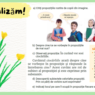 L.Lit.Română. Clasa a III-a. Părţile principale de propoziţie. Subiectul [fișier .PPTX]