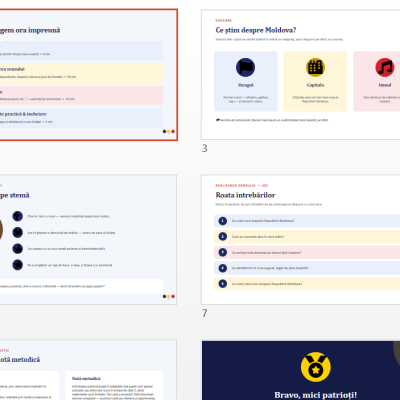 Lecția independenței. Prima oră. Clasa I-âi [fișiere .PPTX și .DOCX]