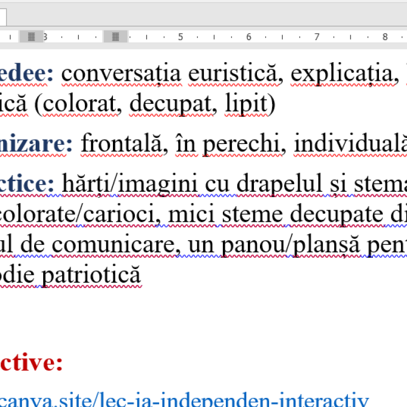 Lecția independenței. Prima oră. Clasa I-âi [fișiere .PPTX și .DOCX]