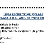 Lista rechizitelor școlare , clasa   a II-a [fișier .DOC]