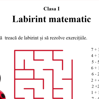 Labirint matematic pentru clasa a I-a [fișier .PDF]